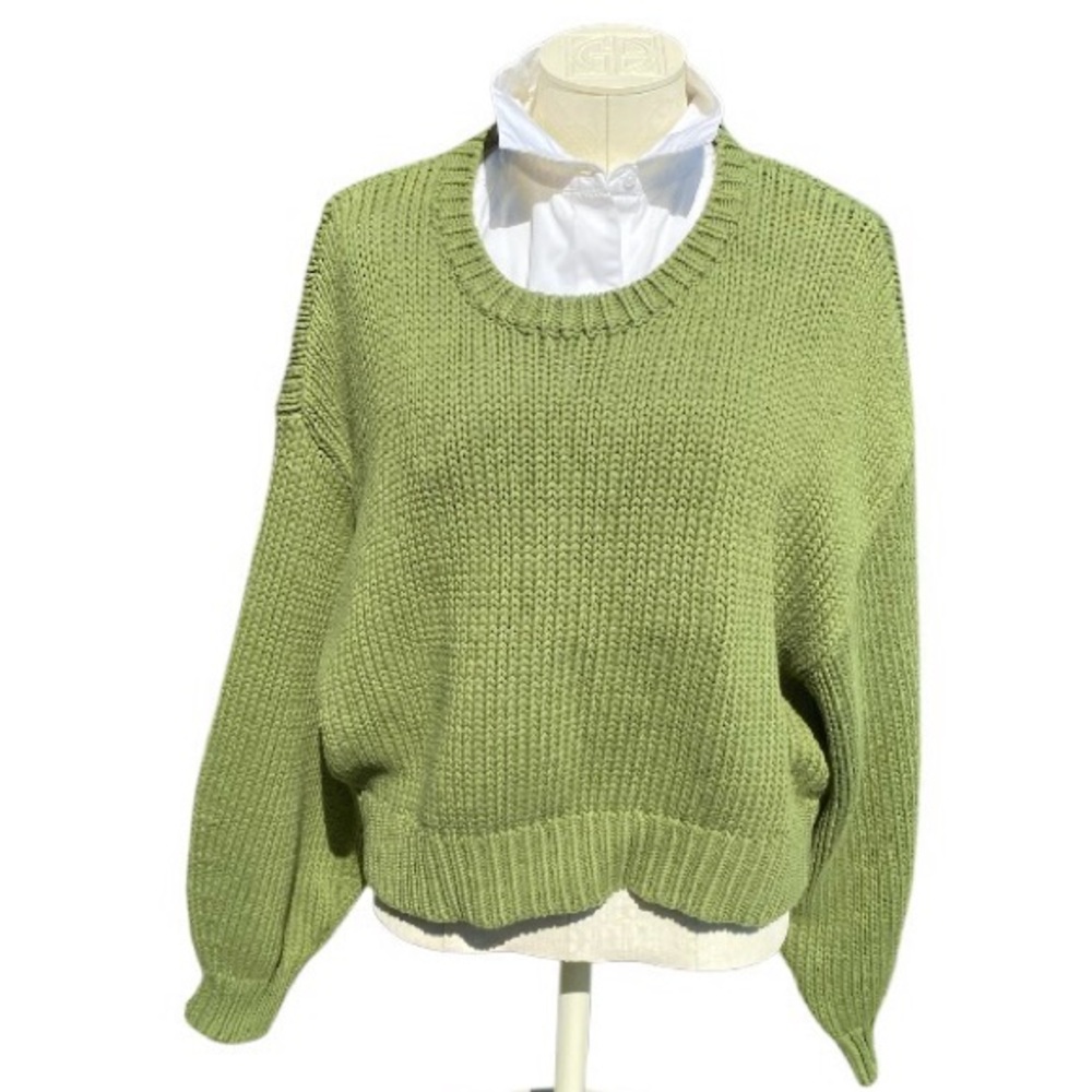 Good American Light Green Crew Neck Sweater size 5/6 pristine condition